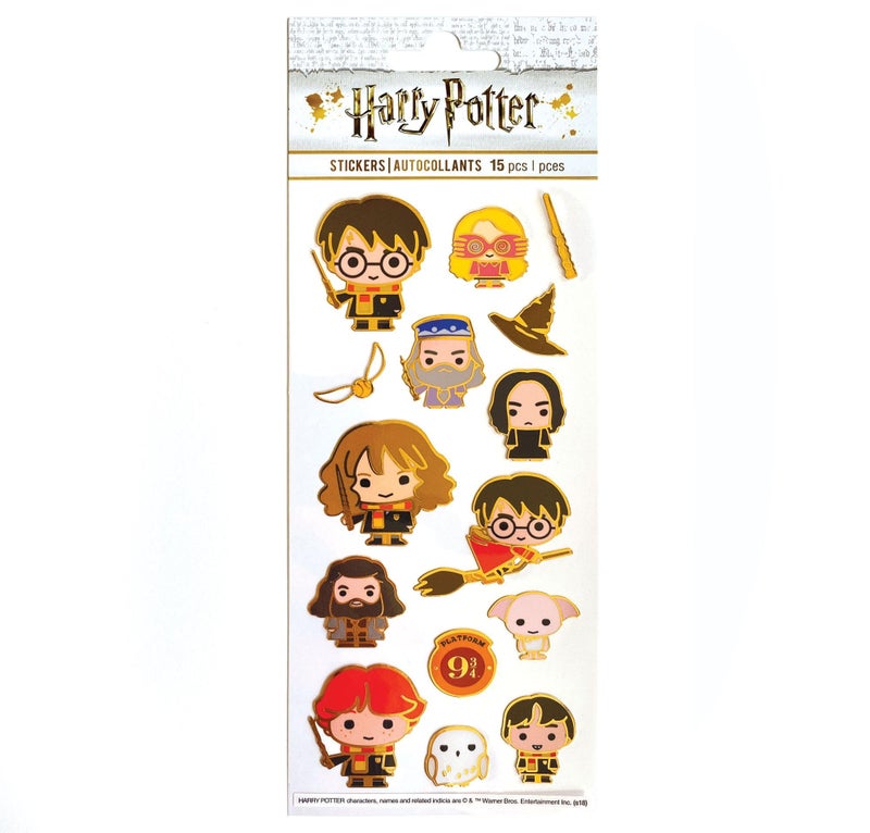 Playhouse Harry Potter Chibi Characters Shiny Foil Enamel Effect Sticker Sheet - 1 Pack - Image 3